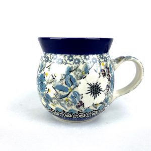 005 Bunzlau Bolle Mok U4970  - 005 (Bunzlau). 005 Bunzlau Bolle Mok 240 ml U4970 Unikat mokje 1e qlty Boerenmok / Farmersmug met een bol buikje.