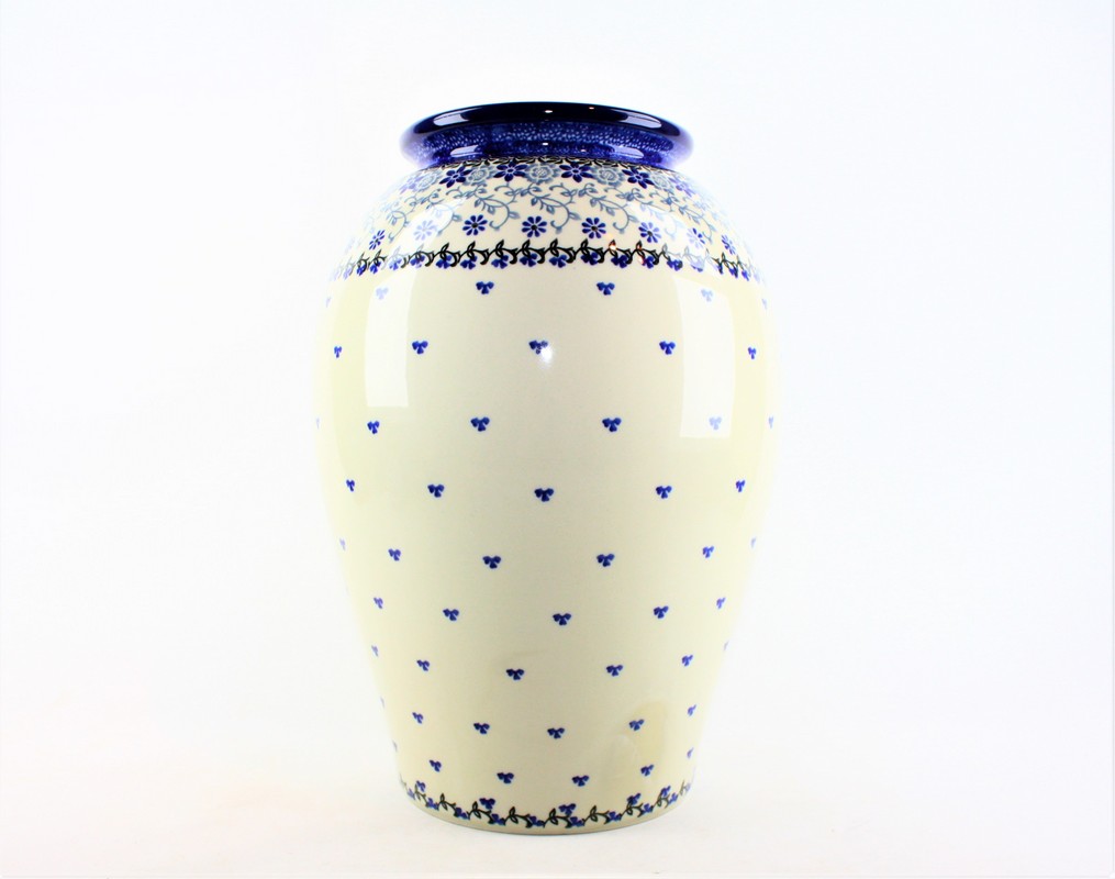 Bunzlau grote vaas 2158X - 012 (Bunzlau). Bunzlau grote vaas 2158X  012 Prachtige zeer grote bloemenvaas diameter hals 13 cm.