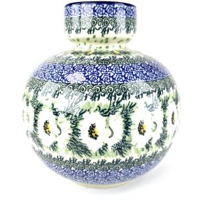 028 Bunzlau vaas U5051 Unikat - 028 (Bunzlau). 028 Bunzlau  vaas U5051 unikat prachtige  bloemenvaas diameter hals 7 cm Nieuw decor.