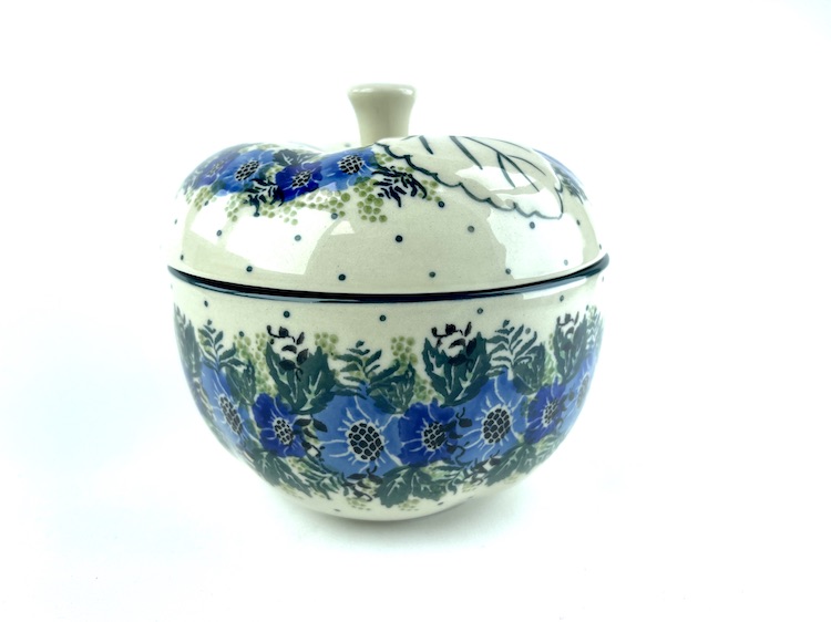 034 Bunzlau Appelpot 2041QX groot - 034 (Bunzlau). 034 Bunzlau Appelpot 2041QX groot Let op! groene rand! Recept: zure appel Klokhuis eruit halen Appel door de (riet) suiker met kaneel rollen Vullen met rozijntjes en honing.