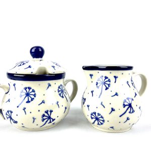 035 091 Bunzlau Roomstel Kleine Suikerpot&Melkkannetje 2549X - 035 091 Roomstel  (Bunzlau). 035 091 Bunzlau Roomstel Suikerpot Klein& Melkkannetje 2549X Kleine suikerpot & melkkannetje Suikerpotje Hoogte 10 cm inhoud 200 ml Melkkannetje Hoogte