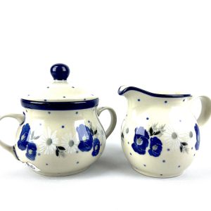 035 286 Bunzlau Roomstel Kleine Suikerpot&Melkkannetje XXX - 035 286 Roomstel  (Bunzlau). 035 286 Bunzlau Roomstel Suikerpot Klein& Melkkannetje XXX Kleine suikerpot & melkkannetje Suikerpotje Hoogte 10 cm inhoud 200 ml Melkkannetje Hoogte 8 c