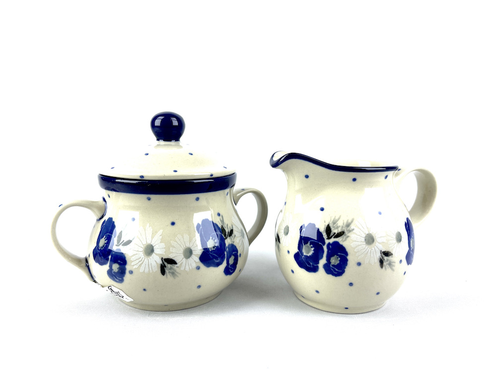 035 286 Bunzlau Roomstel Kleine Suikerpot&Melkkannetje XXX - 035 286 Roomstel  (Bunzlau). 035 286 Bunzlau Roomstel Suikerpot Klein& Melkkannetje XXX Kleine suikerpot & melkkannetje Suikerpotje Hoogte 10 cm inhoud 200 ml Melkkannetje Hoogte 8 c