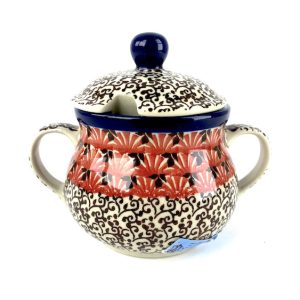 035 Bunzlau Suikerpot Klein 2199X - 035 (Bunzlau). 035 Bunzlau Suikerpot Klein 2199X Fijn klein suikerpotje Handig formaat op tafel.