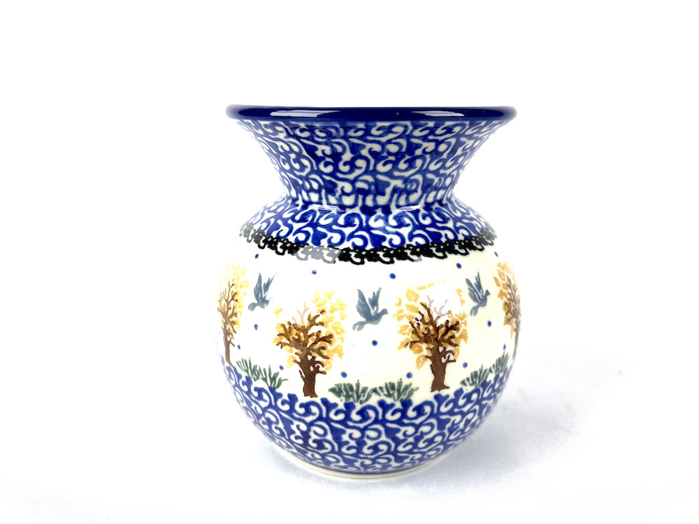 048 Bunzlau vaasje 1745X - 048 (). 048 Bunzlau vaasje 1745X schattig bol vaasje .