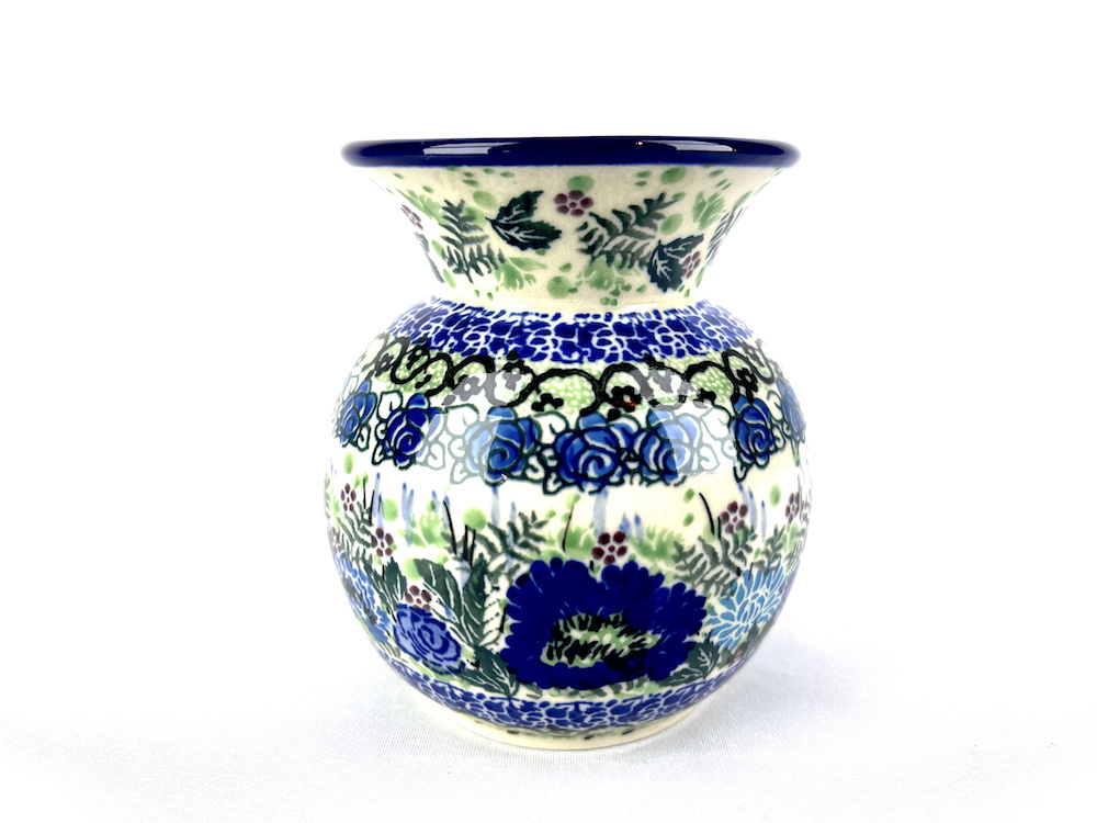 048 Bunzlau vaasje U4520 - 048 (). 048 Bunzlau vaasje U4520 unikat vaasje 1e kwaliteit schattig bol vaasje fijn formaat.