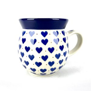 Bunzlau Bolle mok 570X 500 ml - 073 (Bunzlau). Bunzlau Bolle mok 570X 500 ml 073 73 Met één rood hartje Heerlijk grote bolle mok voor thee of een cappuccino Ook als soepkom te gebruiken .