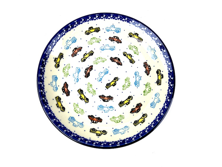 Bunzlau Ontbijtbordje 2022X - 086 (Bunzlau). Bunzlau Ontbijtbordje 2022X 086 86 Kinderservies Autootjes variant.