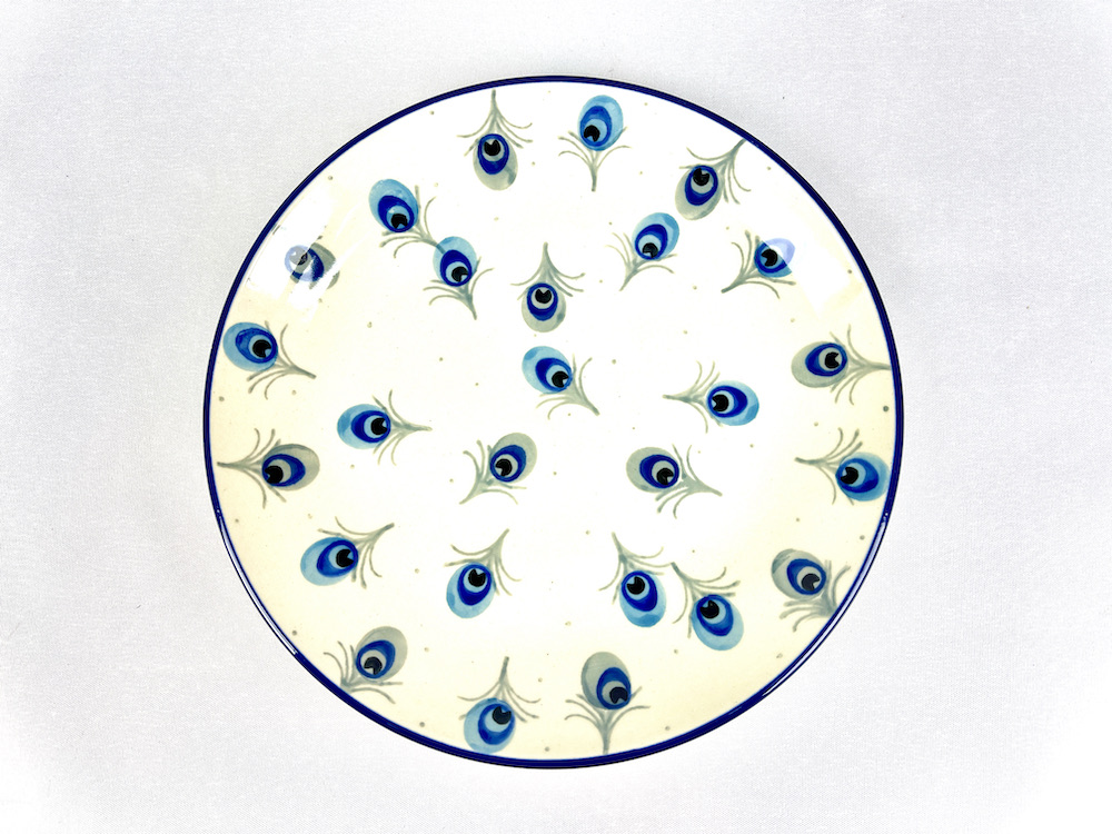 086 Bunzlau Ontbijtbordje groene vogel - 086 (Bunzlau). 086 Bunzlau Ontbijtbordje groene vogel I.