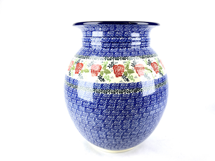 093 Bunzlau grote vaas 1553X - 093 (Bunzlau). 093 Bunzlau grote vaas 1553X H 28 cm prachtige grote bloemenvaas diameter hals 17