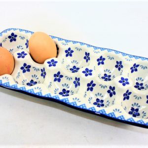 10-vaks Eierschaal 1930X  Blue Violets  - C29 (Bunzlau). 10-vaks Eierschaal 1930X Blue Violets&nbsp; C29 Eiertray Voorraad schaal (doos) voor 10 eieren.