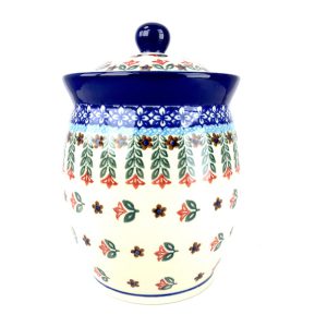 104 Bunzlau Voorraadpot 1366X - 104 (Bunzlau). 104 Bunzlau Voorraadpot 1366X  Dicht deksel Voorraadpot voor oa suiker