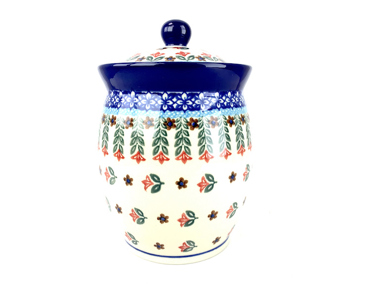 104 Bunzlau Voorraadpot 1366X - 104 (Bunzlau). 104 Bunzlau Voorraadpot 1366X  Dicht deksel Voorraadpot voor oa suiker