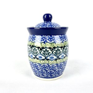 108 Bunzlau Voorraadpotje / kruidenpotje 1858X - 108 (Bunzlau). 108 Bunzlau Voorraadpotje / kruidenpotje 1858X Dicht dekseltje Kleinste maat.