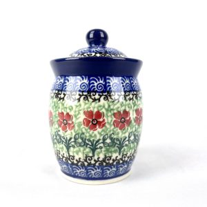 108 Bunzlau Voorraadpotje / kruidenpotje 1916X - 108 (Bunzlau). 108 Bunzlau Voorraadpotje / kruidenpotje 1916X Dicht dekseltje Kleinste maat.