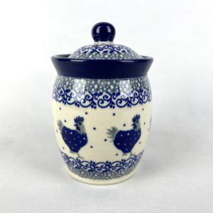 108 Bunzlau Voorraadpotje / kruidenpotje 2596X - 108 (Bunzlau). 108 Bunzlau Voorraadpotje / kruidenpotje 2596X dicht dekseltje Kleinste maat voorraadpotje/ kruidenpotje.