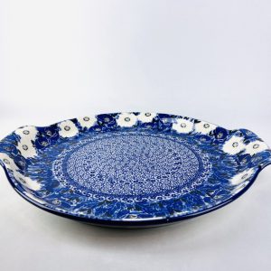 152 Bunzlau Ronde Serveerschaal U4923 - 152 (Bunzlau). 152 Bunzlau Ronde Serveerschaal U4923 Unikat Serveerschaal 1e qlty Decoratie is geheel met het penseel aangebracht Grote ronde serveerschaal voor oa pizza