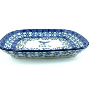 160 Bunzlau Rechthoekige schaal 1932X - 160 (Bunzlau). 160 Bunzlau Rechthoekige schaal 1932X rechthoekig seveerschaaltje voor koekjes of ander lekkers.