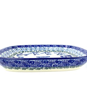 160 Bunzlau Rechthoekige schaal 1937X - 160 (Bunzlau). 160 Bunzlau Rechthoekige schaal 1937X rechthoekig seveerschaaltje voor koekjes of ander lekkers.