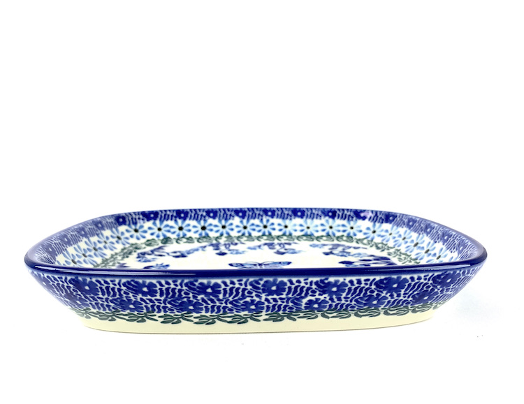 160 Bunzlau Rechthoekige schaal 1937X - 160 (Bunzlau). 160 Bunzlau Rechthoekige schaal 1937X rechthoekig seveerschaaltje voor koekjes of ander lekkers.