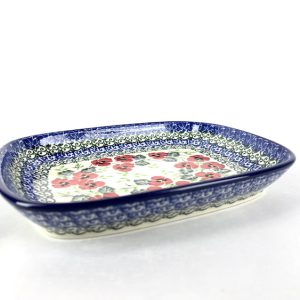 160 Bunzlau Rechthoekige schaal 2538X - 160 (Bunzlau). 160 Bunzlau Rechthoekige schaal 2538X rechthoekig seveerschaaltje voor koekjes of ander lekkers.