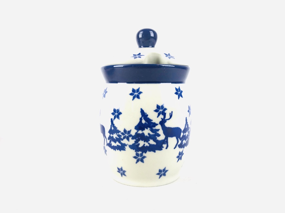 Bunzlau Voorraadpotje 1931X Rudolph - 168 (Bunzlau). Bunzlau Voorraadpotje Rudolph 1931X 168 Potje met uitsparing voor een lepeltje Mosterd