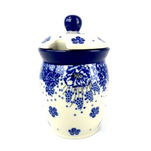 168 Bunzlau Voorraadpotje 1975X - 168 (Bunzlau). 168 Bunzlau Voorraadpotje 1975X Potje met uitsparing voor een lepeltje Mosterd