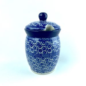 168 Bunzlau Voorraadpotje 2546X - 168 (Bunzlau). 168 Bunzlau Voorraadpotje 2546X Potje met uitsparing voor een lepeltje Mosterd