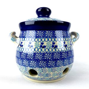 179 Bunzlau knoflook / Uienpot 2186X - 179 (Bunzlau). 179 Bunzlau knoflook / Uienpot 2186X 2e Qlty; ergens zit een kleine decoratiefout Niet te zien.