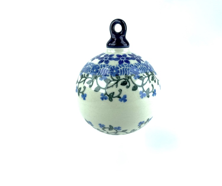 184 Bunzlau Kerstbal 1821 - 184 (Bunzlau). 184 Bunzlau Kerstbal 1821 Mooie decoratieve Bunzlau kerstbal .