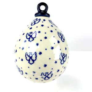 185  Bunzlau Kerstbal Druppel vorm  1411 - 185 (Bunzlau). 185  Bunzlau Kerstbal Druppel vorm  1411 Leuk voor in de boom Kerstdecoratie Fabriek: CA.