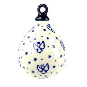 187 Bunzlau Kerstbal Druppel vorm 1411X - 187 (Bunzlau). 187 Bunzlau Kerstbal Druppel vorm 1411X Mooie decoratieve Bunzlau kerstbal .