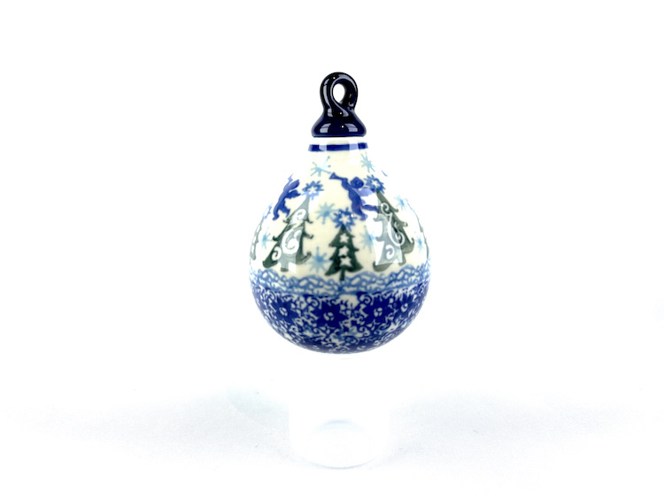 187 Bunzlau Kerstbal Druppel vorm 1675 - 187 (Bunzlau). 187 Bunzlau Kerstbal Druppel vorm 1675 Mooie decoratieve Bunzlau kerstbal .