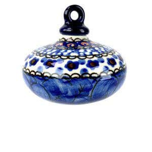 188  Bunzlau Kerstbal rond plat U408 - 188 (Bunzlau). 188  Bunzlau Kerstbal rond plat U408 Leuk voor in de boom Kerstdecoratie Unikat.