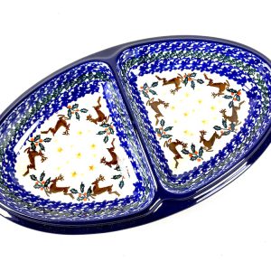 482 Bunzlau Ovale Schaal Rendier 1485X variant - 482 (Bunzlau). 482 Bunzlau Ovale Schaal Rendier 1485X variant&nbsp; 482 Ovale ovenschaal - dubbele bowl Leuke schaal voor de Kerstdagen.