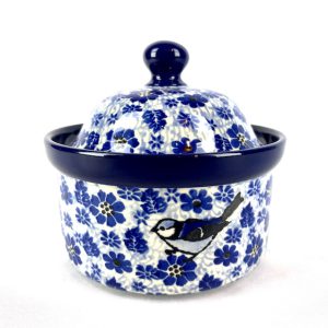 496  Bunzlau Voorraadpot / snoeppot 1519X - 496 (Bunzlau). 496 &nbsp;Bunzlau Voorraadpot/Snoeppot 1519X 0