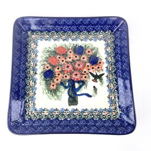 582 Unikat Bunzlau vierkante Serveerschaal 2797 - 582 (Bunzlau). 582 Unikat Bunzlau vierkante Serveerschaal 2797 1e Qlty Leuke schaal om toastjes