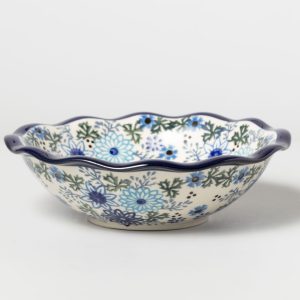 625 Bunzlau Serveerschaaltje gegolfde rand U1685 - 625 (Bunzlau). 625 Bunzlau Serveerschaaltje gegolfde rand U1685 Unikat 1e Qlty Lief