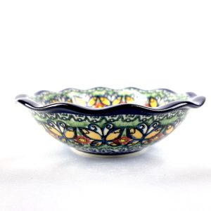 625 Bunzlau Serveerschaaltje gegolfde rand U1826 - 625 (Bunzlau). 625 Bunzlau Serveerschaaltje gegolfde rand U1826 Unikat 1e Qlty Lief