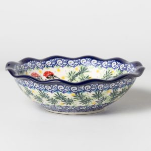 625 Bunzlau Serveerschaaltje gegolfde rand U4969 - 625 (Bunzlau). 625 Bunzlau Serveerschaaltje gegolfde rand U4969 Unikat 1e Qlty Lief