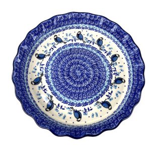 636 Bunzlau Pie-schaal 2681X - 636 (Bunzlau). 636 Bunzlau Pie-schaal 2681XPie dish Schaal met een gegolfde rand