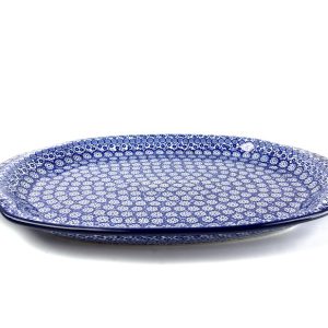 684  Bunzlau Ovale Serveerschaal 2615X - 684 (Bunzlau). 684 &nbsp;Bunzlau Ovale Serveerschaal 2615X Grote maat serveerschaal.