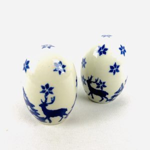 742 + 335 Bunzlau Zout en Peper set 1931X Rudolph - 742  (Bunzlau). 742 + 335 Bunzlau Zout en Peper set 1931X Rudolph  Salt & Pepper Shaker 1 x 1 gaatje 1 x 3 gaatjes.