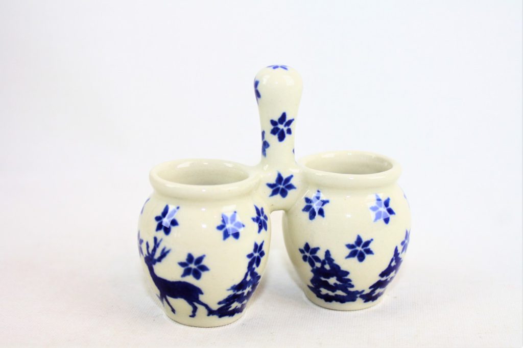 Bunzlau dubbel potje met handvat 1931X Rudolph - 850 (Bunzlau). Bunzlau dubbel potje met handvat Rudolph 1931X 850 Handige potjes voor bijvoorbeeld