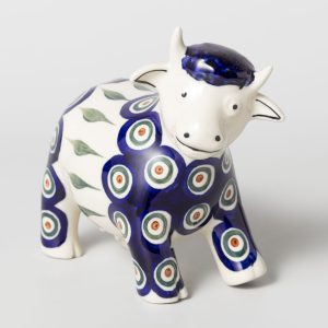 A11 Bunzlau figuur Koe 57 - A11 (Bunzlau). A11 Bunzlau figuur Koe grote koe 57 Green Stripes.