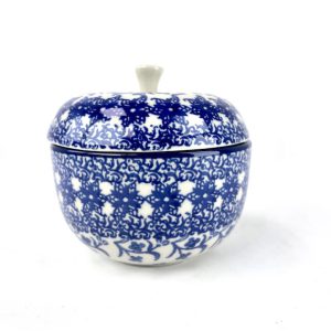 A38 Bunzlau Appelpot klein 1882X - A38 (Bunzlau). A38 Bunzlau Appelpot klein 1882X Klein model Potje voor een gepofte kleine appel Of als snoeppot