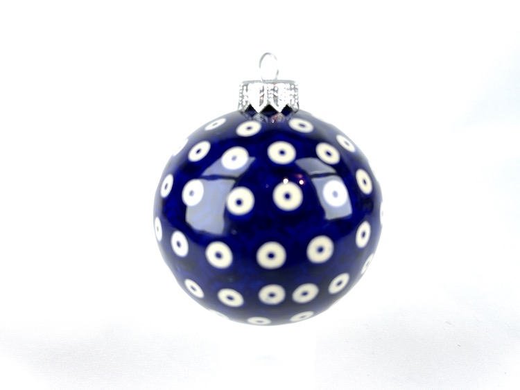 BA Bunzlau Kerstbal 70AX Blue Eyes - BA (Bunzlau). BA Bunzlau Kerstbal 70AX Blue Eyes Mooie decoratieve Bunzlau kerstbal Fabriek: Andy.
