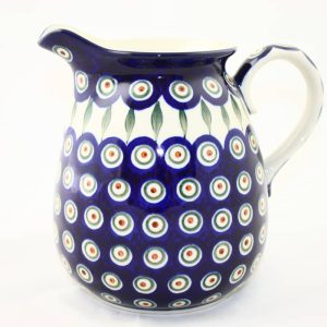 Bunzlau Bolle Kan Green Stripes 54X - 82 (Bunzlau). Bunzlau Bolle Kan Green Stripes 54X 82 Groot formaat bolle kan Water/ sap kan staat ook decoratief met een bos bloemen erin inhoud: 2 Liter.