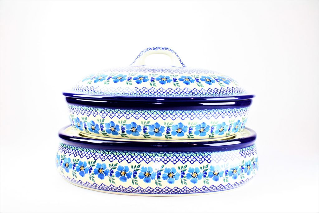 Bunzlau Dekschaal met Rechaud 1328X - A18 + A91 (Bunzlau). Bunzlau Dekschaal Rechaud 1382X A18 + A91 Een unieke prachtige zeer grote dekschaal met Rechaud Voor alle oven