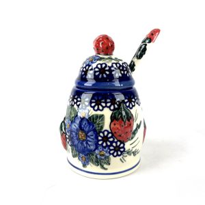 Bunzlau Suikerpot 4 - Suikerpot 4 (Bunzlau). Bunzlau Suikerpot 4 Unikat Uniek suikerpotje met bijpassend lepeltje Fabriek: Andy.